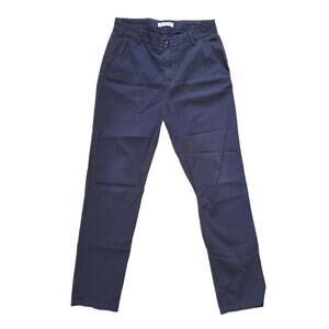 Everlane Women's Cotton Chinos Navy Blue 31 Waist Relaxed, Straight Slim Leg  31